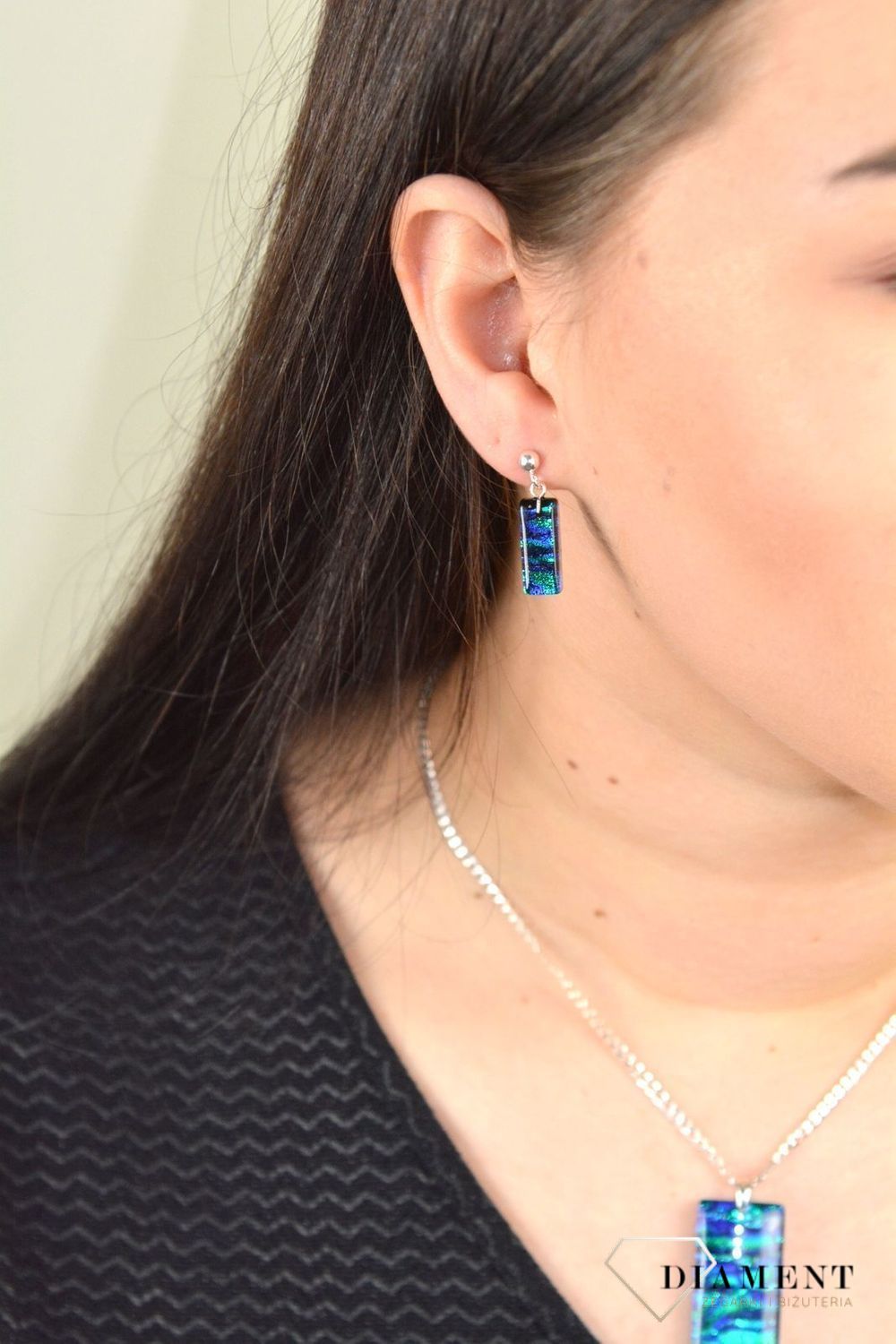 Kolczyki szkło weneckie 'Mieniąca się zieleń z fioletem' Murano 52-KOL.jpg